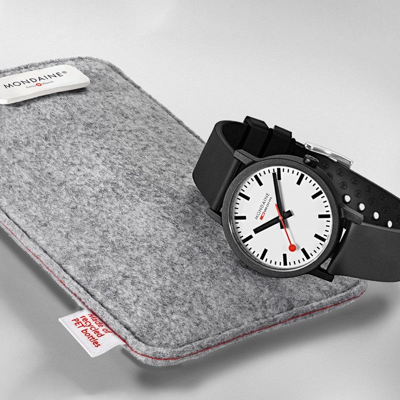 Mondaine Essence Black Rubber Strap 41mm