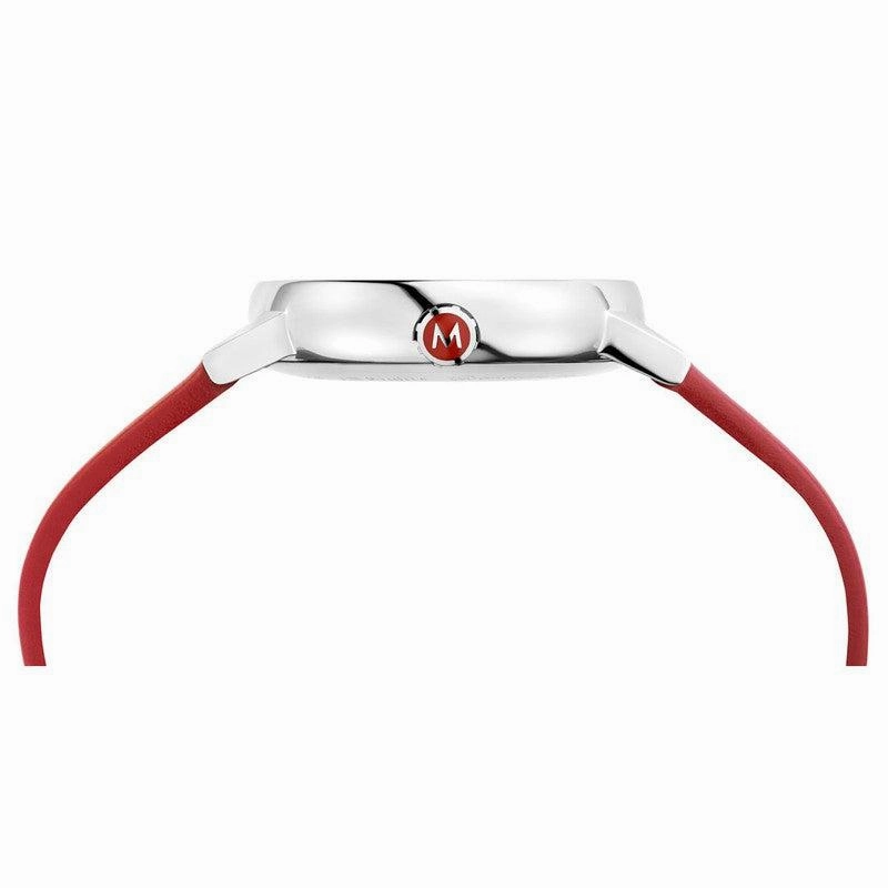 Mondaine Evo2 Red Vegan Leather Analogue Watch 35mm