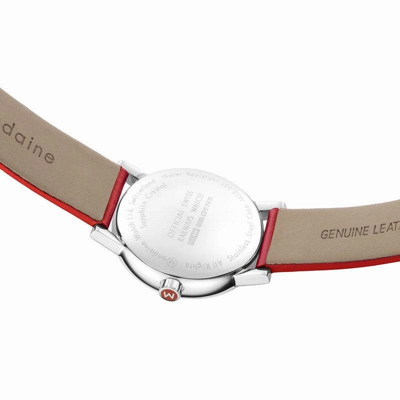 Mondaine Evo2 Red Vegan Leather Analogue Watch 35mm