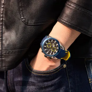 Multi-function Timing Sports Silicone Men's Quartz Sports Watch 