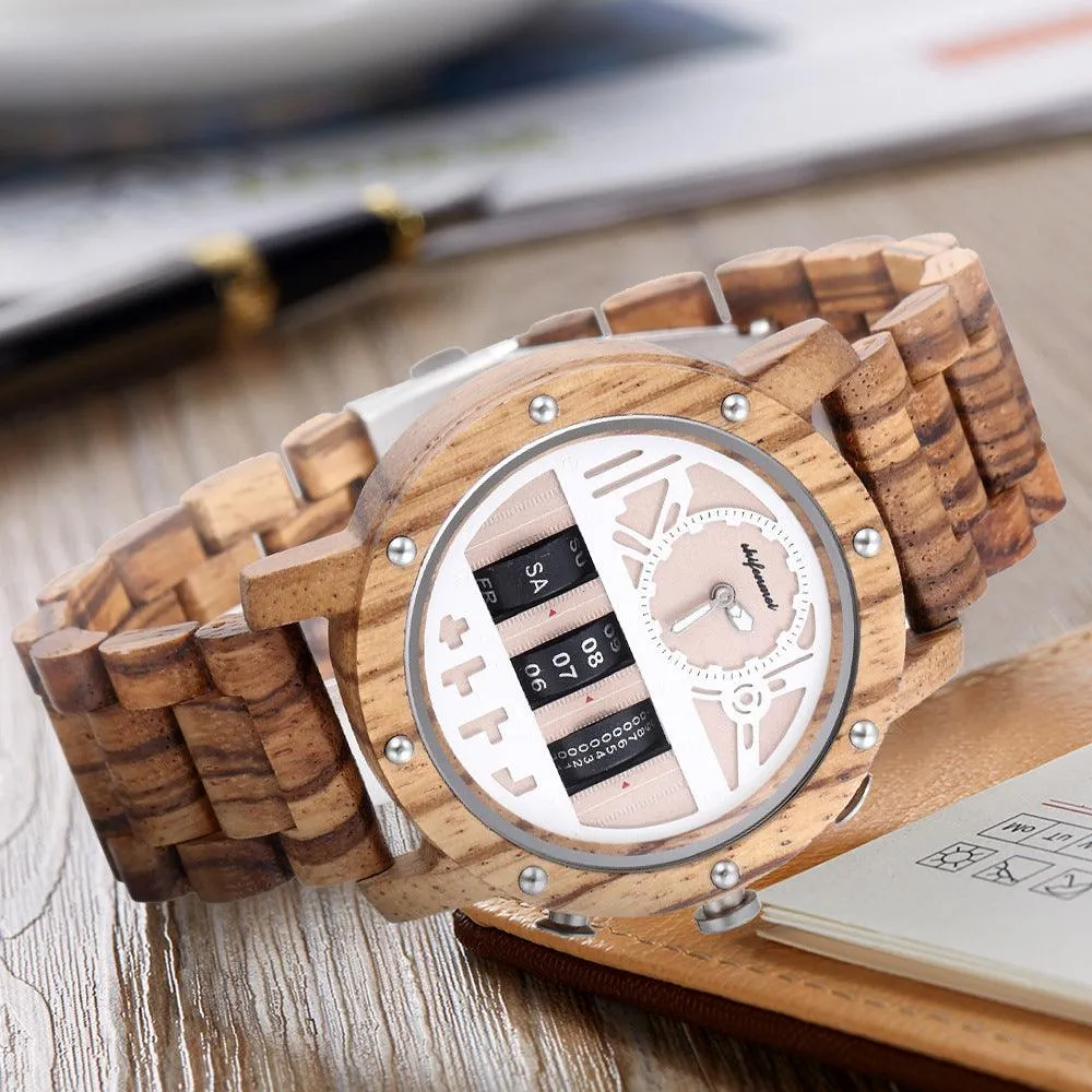 Multi Functional Mechanical Men's Wooden Watch 