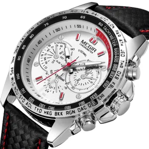 Multifunctional Chronograph Fashion Luminous Steel Case Quartz Watch 
