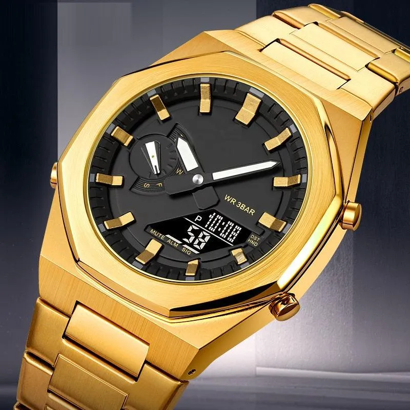 Multifunctional Sports Electronic Male Student Five Sets Of Alarm Clock Business Waterproof Watch 
