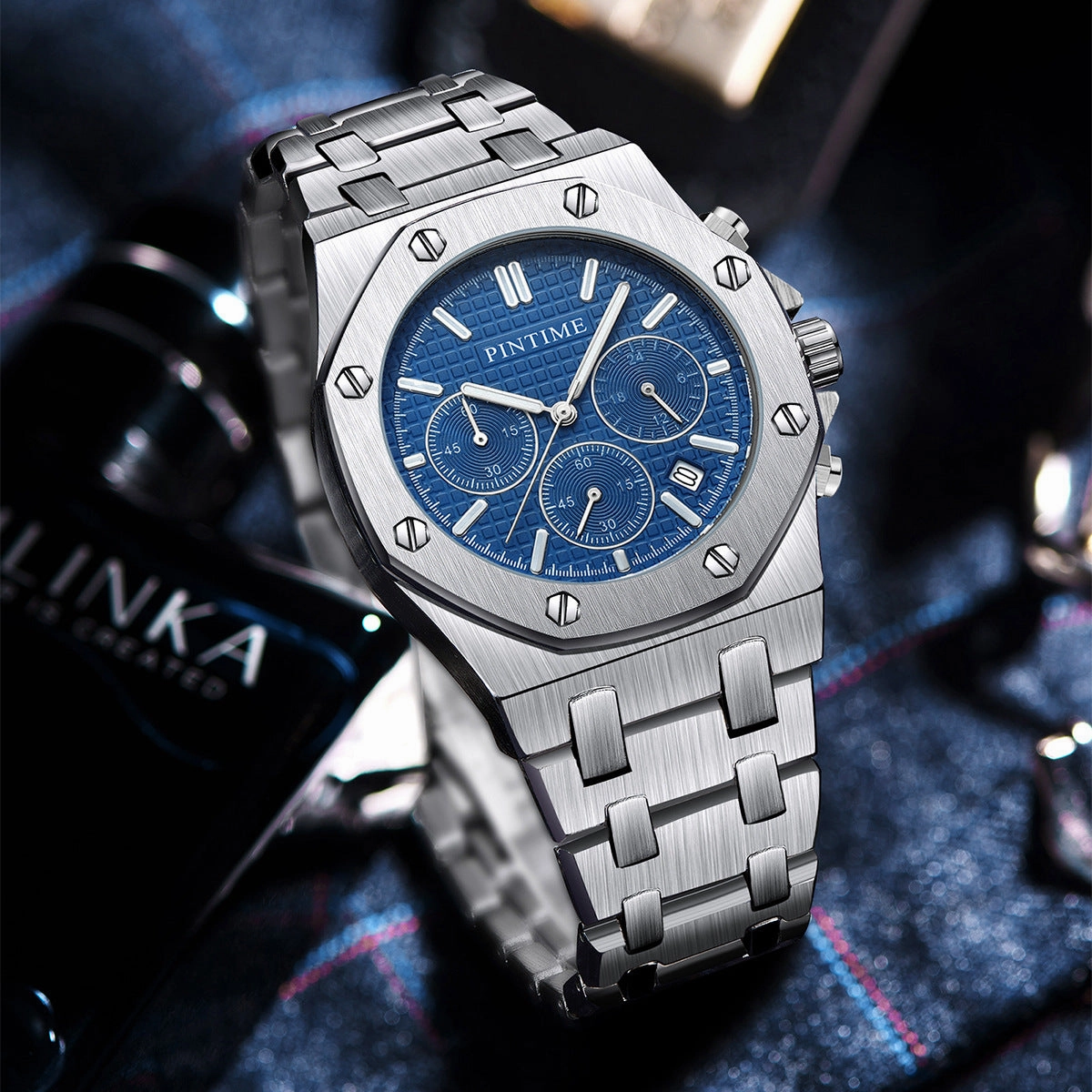 Multifunctional Six-pin Business Casual Fashion Waterproof Quartz Watch 