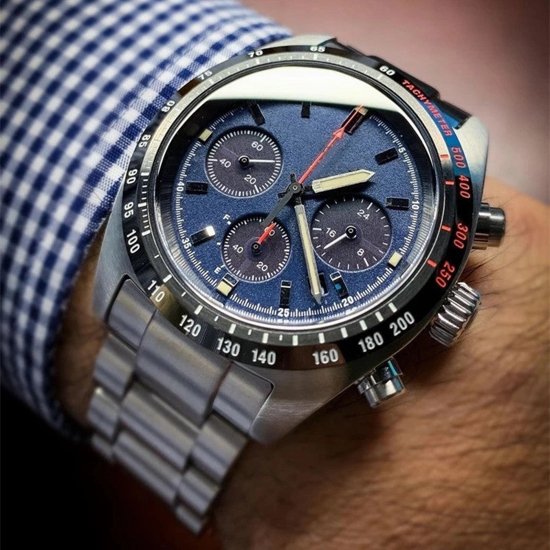 Multifunctional Six-pin Men's Steel Strap Watch 
