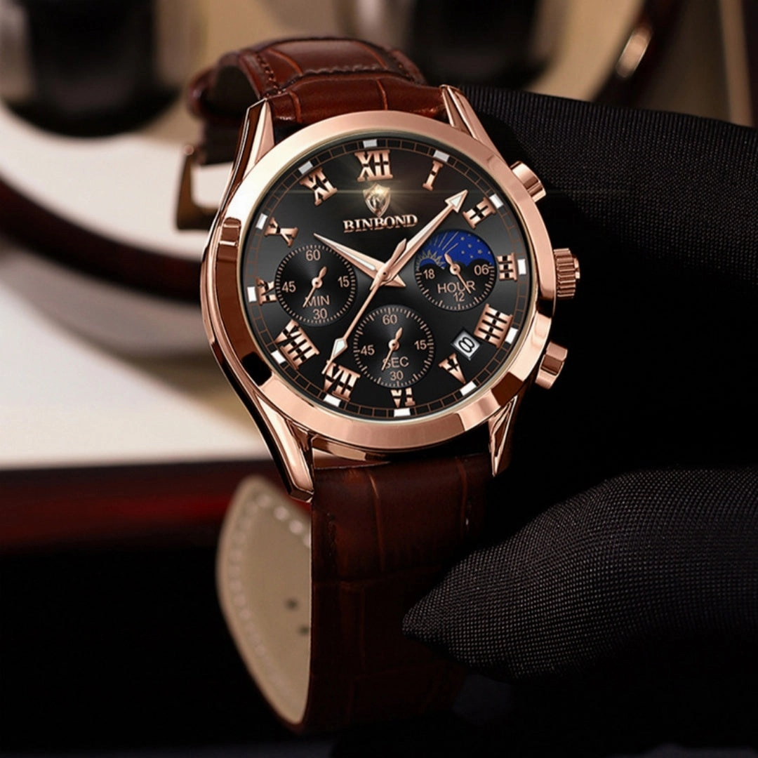Multifunctional Sports Three Eyes And Six Needles Waterproof Luminous Men's Watch 