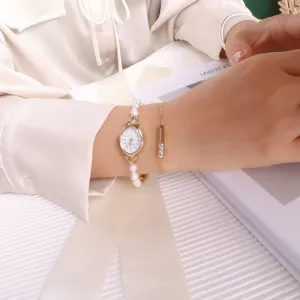 Natural Freshwater Pearl Watch Bracelet Strap Exquisite Quartz Women's Watch 