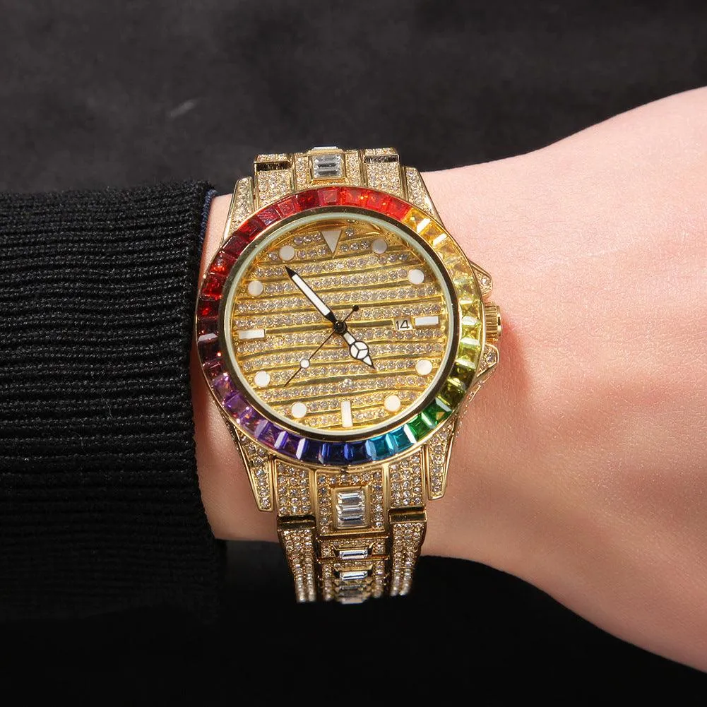 New Color Diamond Butterfly Double Button Quartz Watch