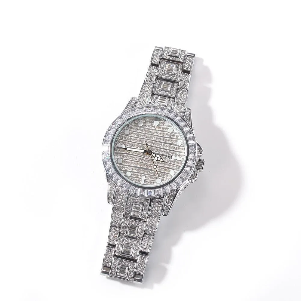 New Color Diamond Butterfly Double Button Quartz Watch