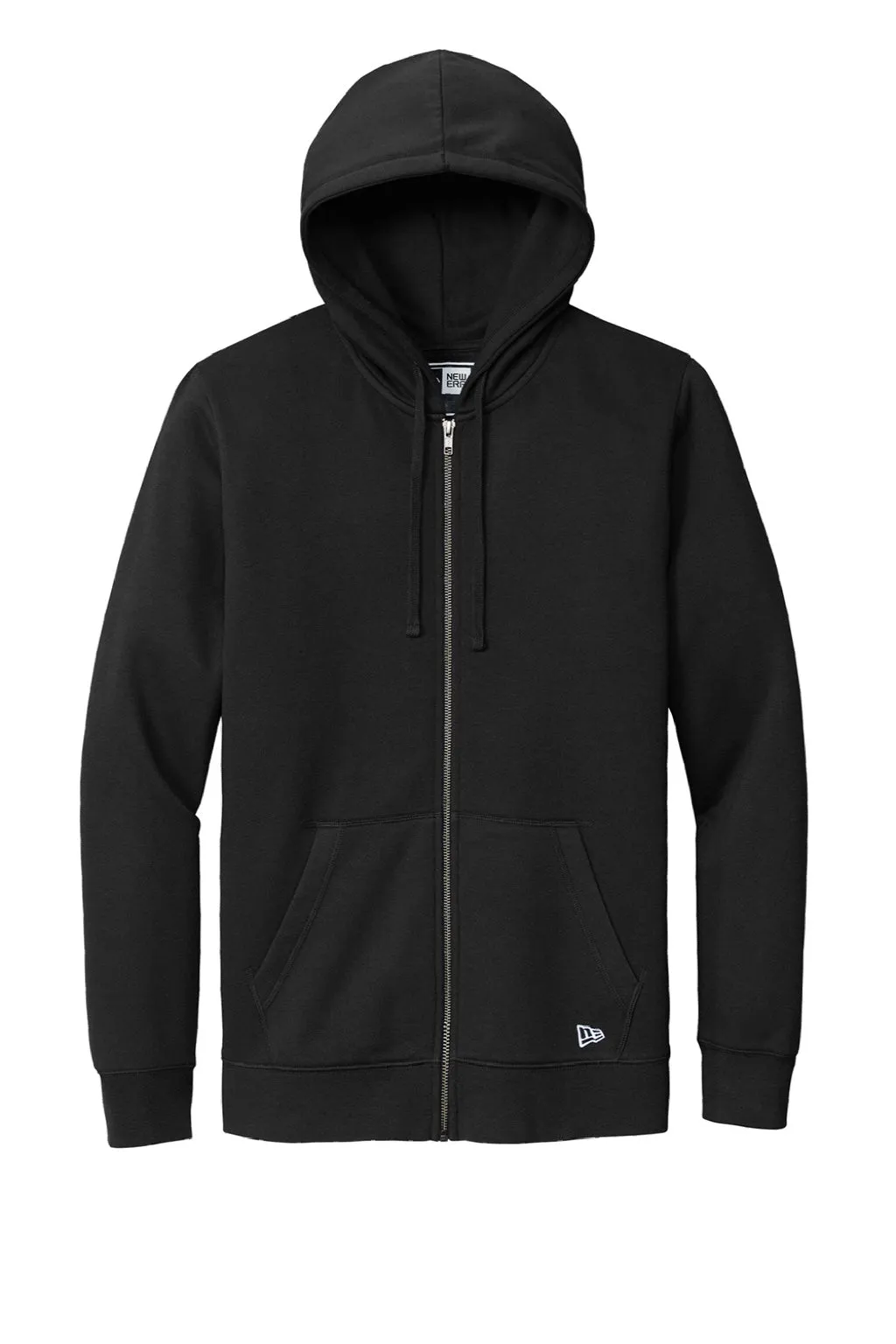 New Era Mens Comeback Fleece Full Zip Hooded Sweatshirt Hoodie w/ Pockets - Black