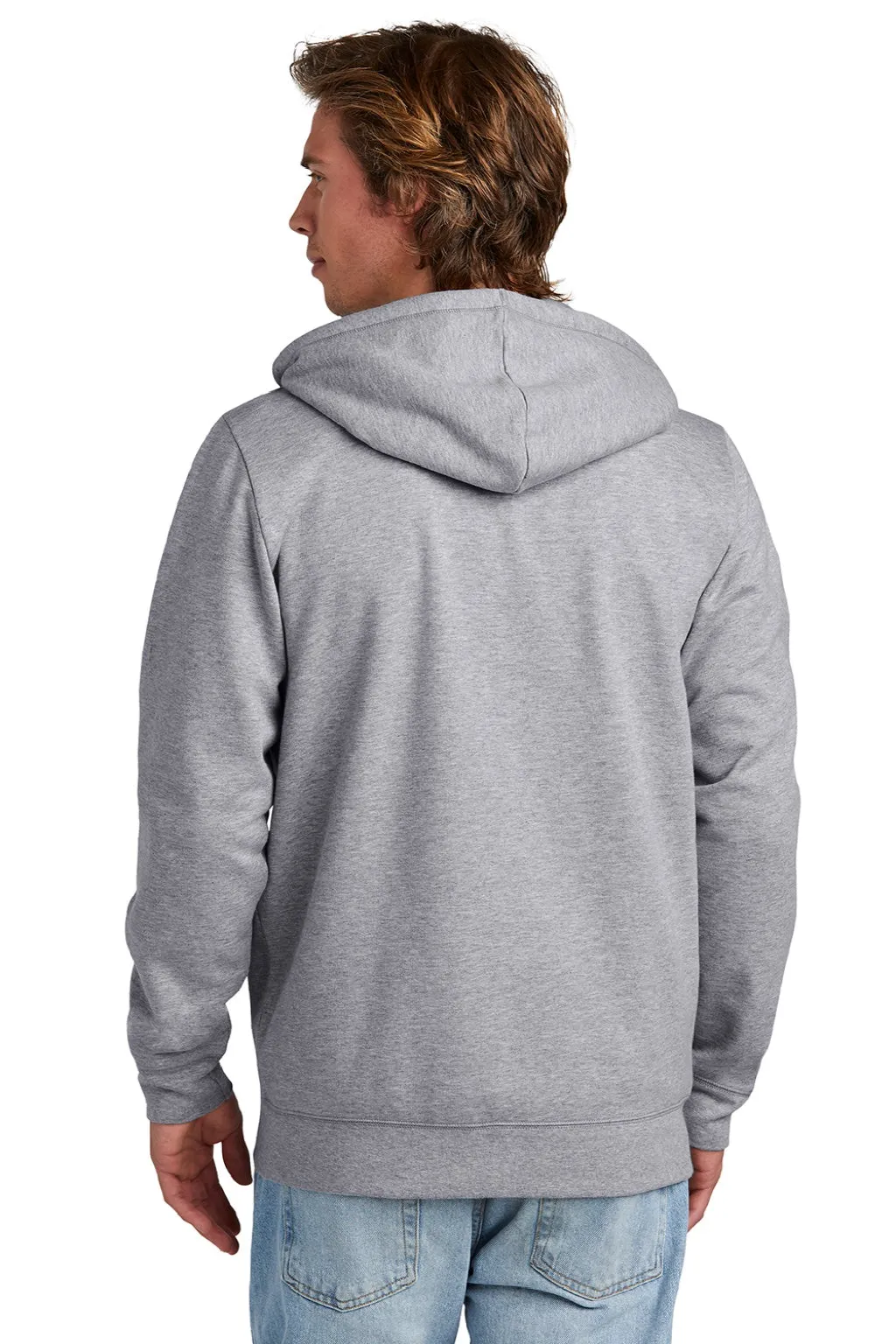 New Era Mens Comeback Fleece Full Zip Hooded Sweatshirt Hoodie w/ Pockets - Heather Grey  Buy original Clothing New-Era