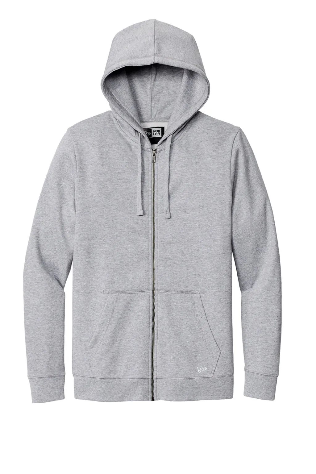 New Era Mens Comeback Fleece Full Zip Hooded Sweatshirt Hoodie w/ Pockets - Heather Grey  Buy original Clothing New-Era