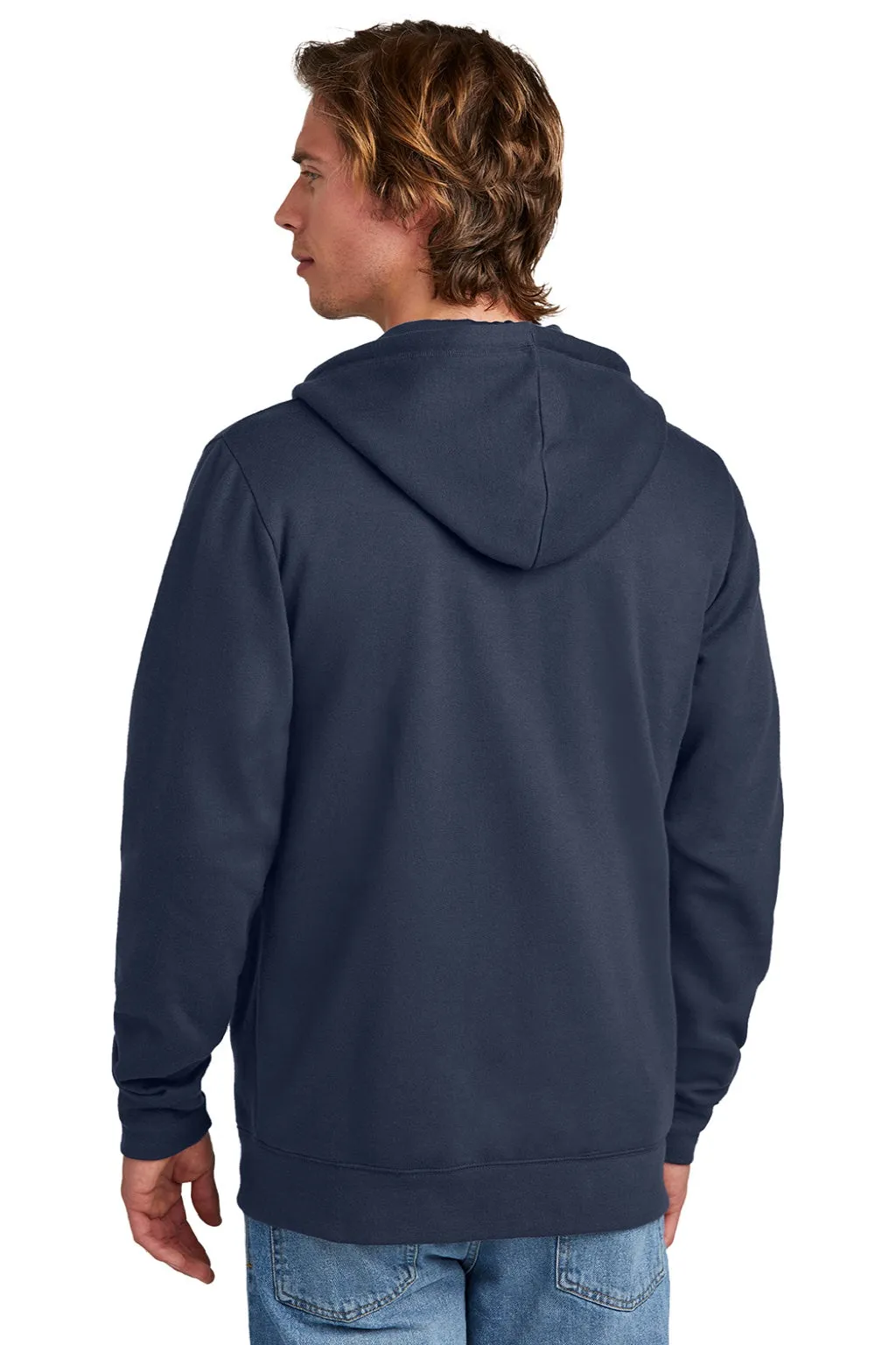 New Era Mens Comeback Fleece Full Zip Hooded Sweatshirt Hoodie w/ Pockets - True Navy Blue