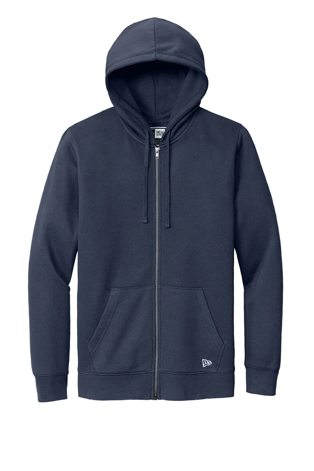 New Era Mens Comeback Fleece Full Zip Hooded Sweatshirt Hoodie w/ Pockets - True Navy Blue