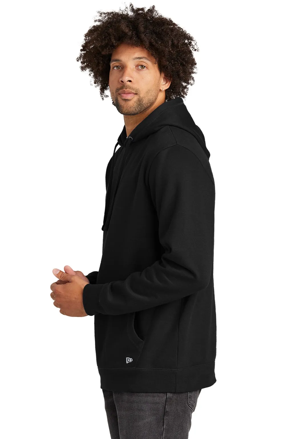 New Era Mens Comeback Fleece Hooded Sweatshirt Hoodie w/ Pouch Pocket - Black
