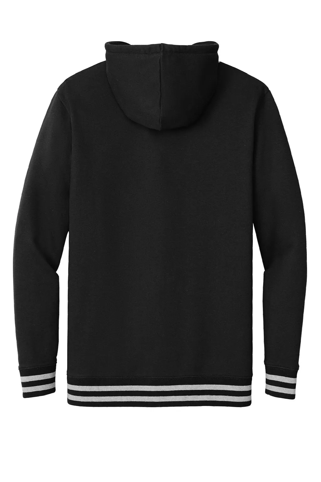 New Era Mens Comeback Fleece Hooded Sweatshirt Hoodie w/ Pouch Pocket - Black/Heather Grey