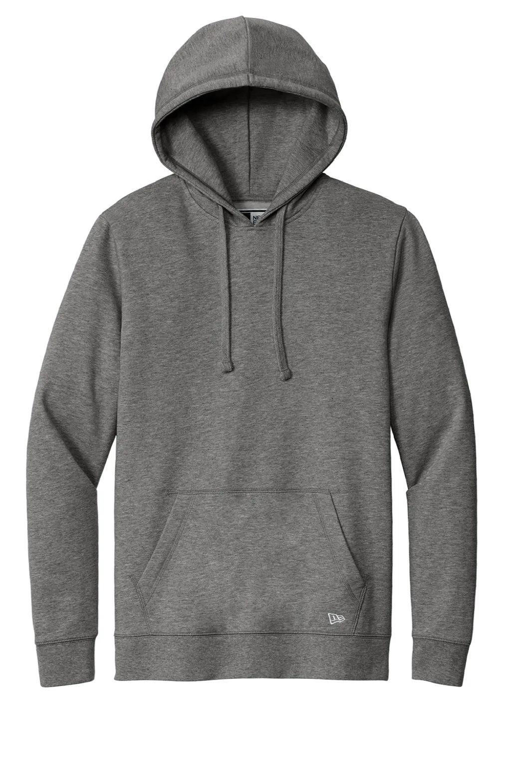 New Era Mens Comeback Fleece Hooded Sweatshirt Hoodie w/ Pouch Pocket - Heather Dark Grey