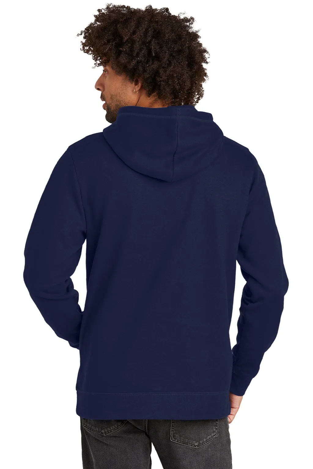 New Era Mens Comeback Fleece Hooded Sweatshirt Hoodie w/ Pouch Pocket - True Navy Blue