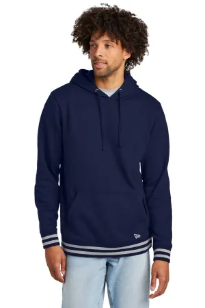 New Era Mens Comeback Fleece Hooded Sweatshirt Hoodie w/ Pouch Pocket - True Navy Blue/Heather Grey  Buy original Clothing New-Era