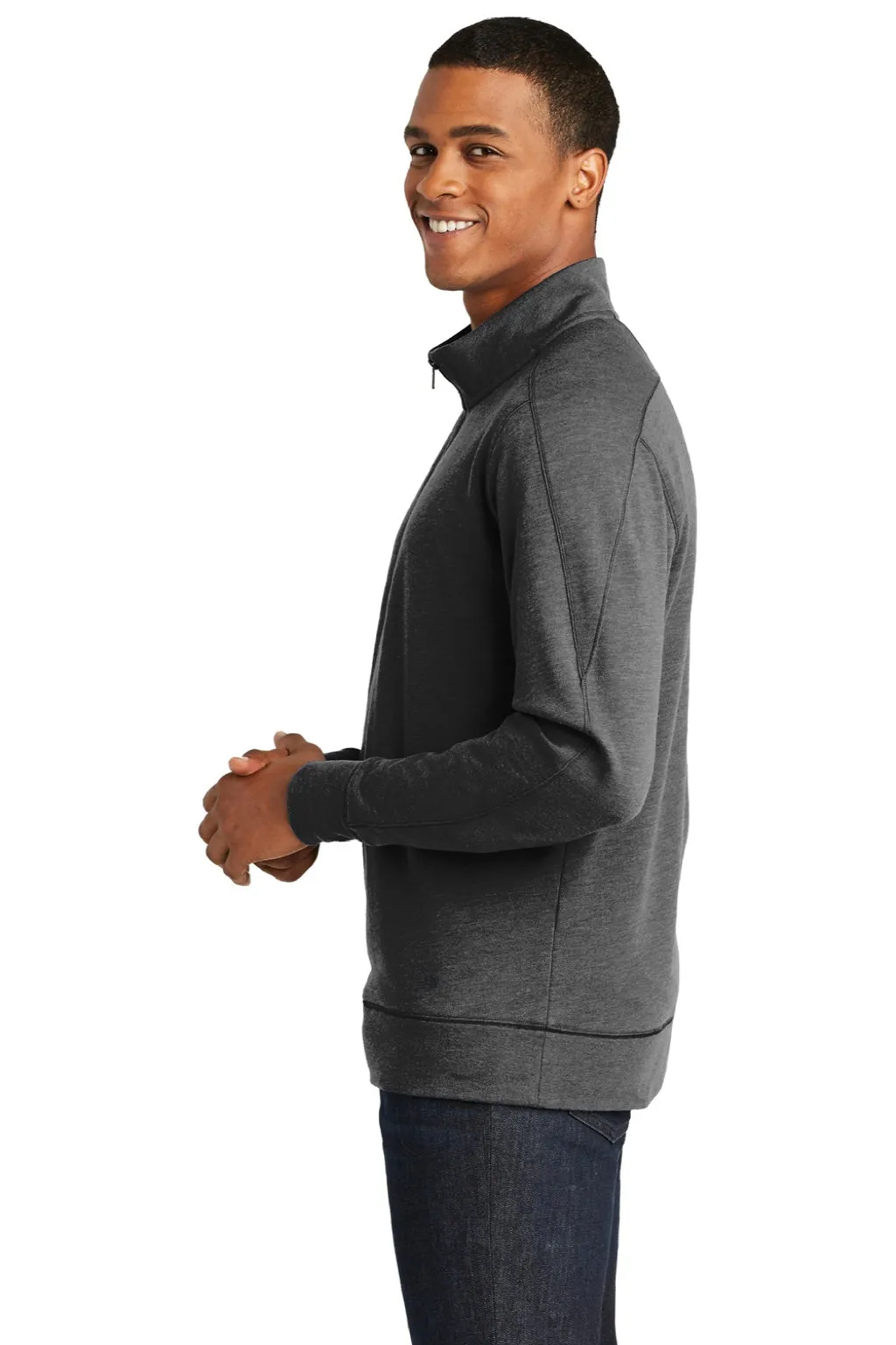 New Era Mens Fleece 1/4 Zip Sweatshirt - Heather Black  Buy original Clothing New-Era