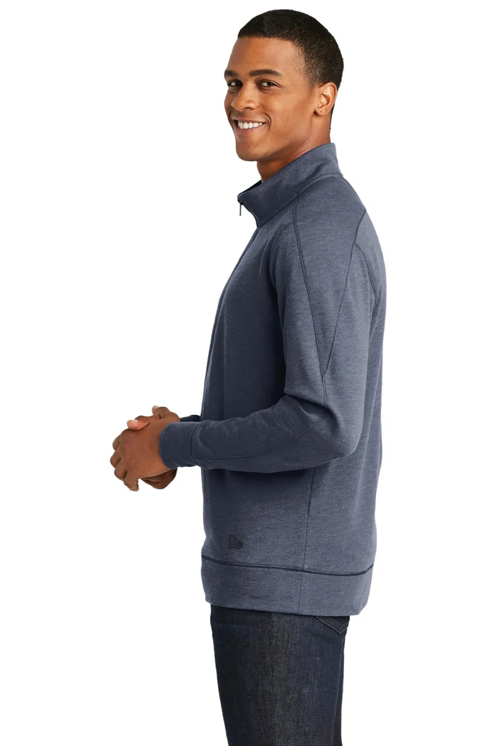 New Era Mens Fleece 1/4 Zip Sweatshirt - Heather Navy Blue  Buy original Clothing New-Era