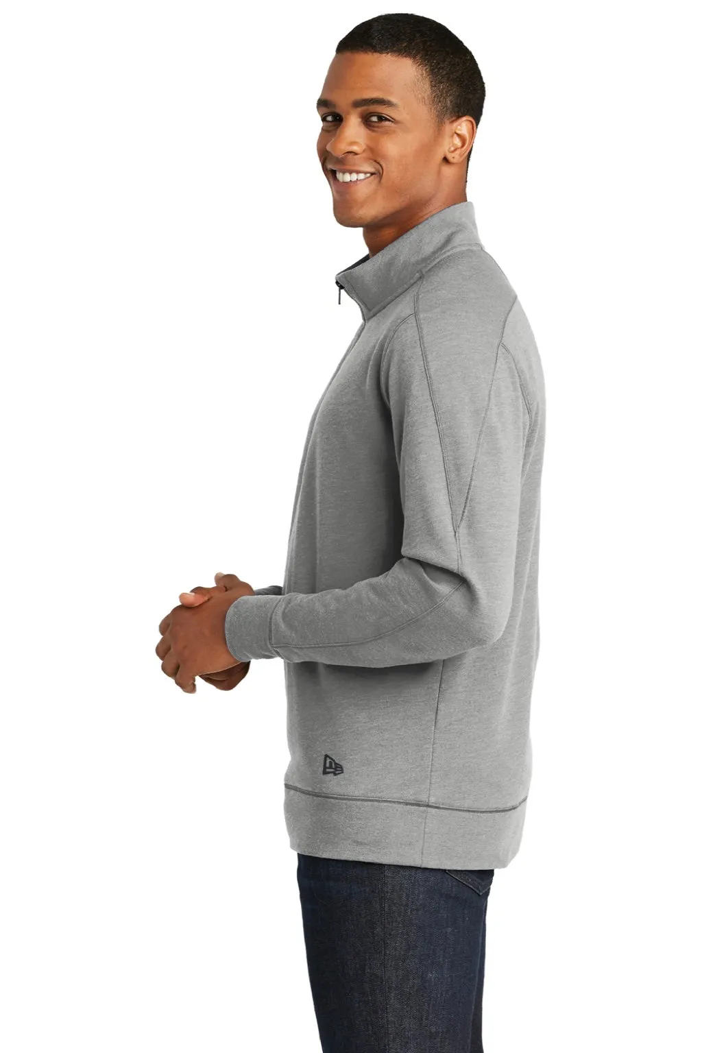 New Era Mens Fleece 1/4 Zip Sweatshirt - Heather Shadow Grey  Buy original Clothing New-Era
