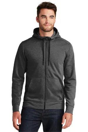 New Era Mens Fleece Full Zip Hooded Sweatshirt Hoodie w/ Pockets - Heather Black  Buy original Clothing New-Era