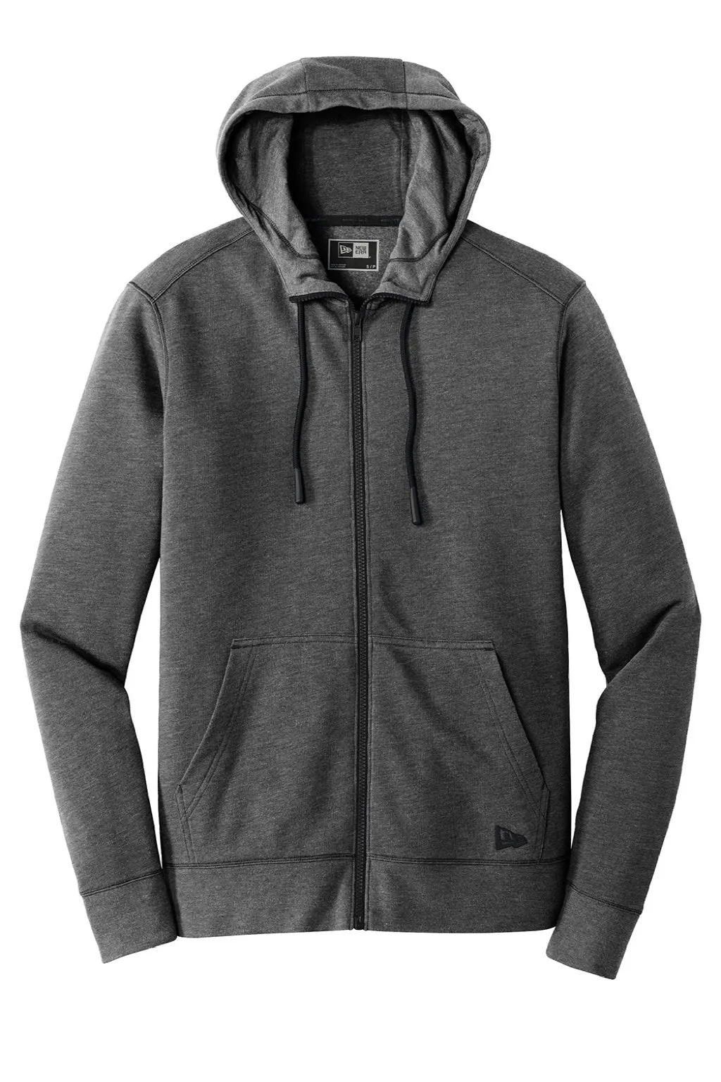 New Era Mens Fleece Full Zip Hooded Sweatshirt Hoodie w/ Pockets - Heather Black  Buy original Clothing New-Era