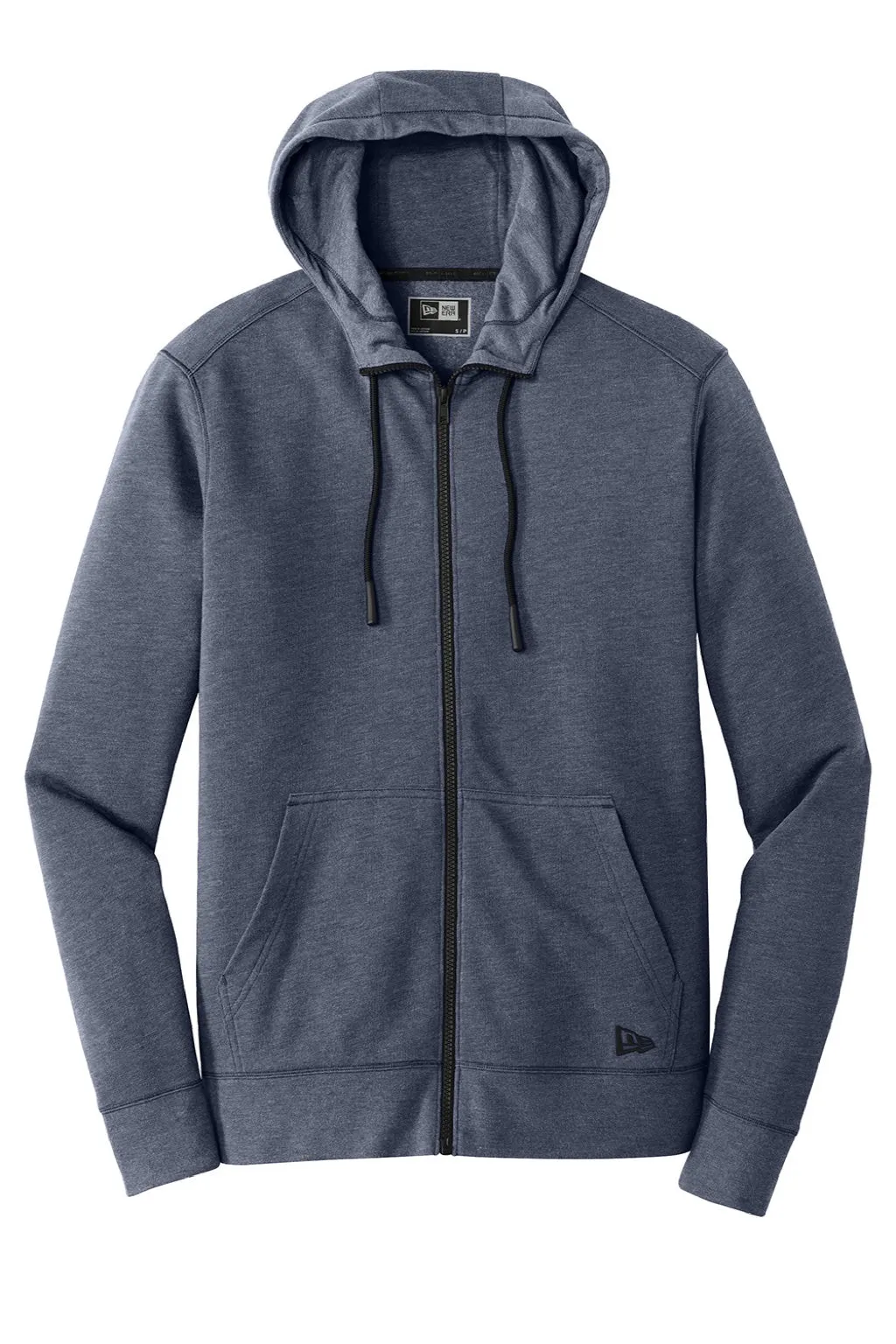 New Era Mens Fleece Full Zip Hooded Sweatshirt Hoodie w/ Pockets - Heather Navy Blue  Buy original Clothing New-Era