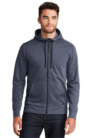 New Era Mens Fleece Full Zip Hooded Sweatshirt Hoodie w/ Pockets - Heather Navy Blue  Buy original Clothing New-Era