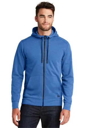 New Era Mens Fleece Full Zip Hooded Sweatshirt Hoodie w/ Pockets - Heather Royal Blue  Buy original Clothing New-Era