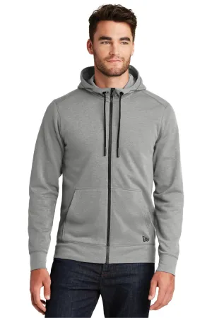 New Era Mens Fleece Full Zip Hooded Sweatshirt Hoodie w/ Pockets - Heather Shadow Grey  Buy original Clothing New-Era