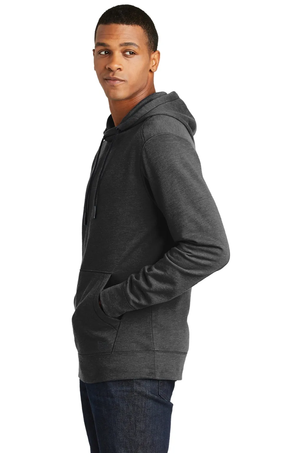 New Era Mens Fleece Hooded Sweatshirt Hoodie w/ Pouch Pocket - Heather Black  Buy original Clothing New-Era