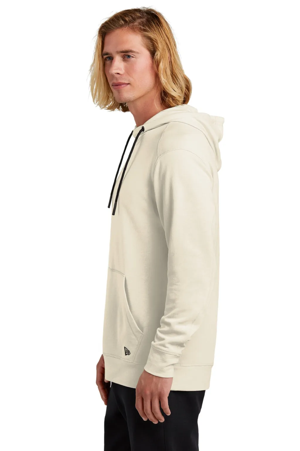 New Era Mens Fleece Hooded Sweatshirt Hoodie w/ Pouch Pocket - Soft Beige