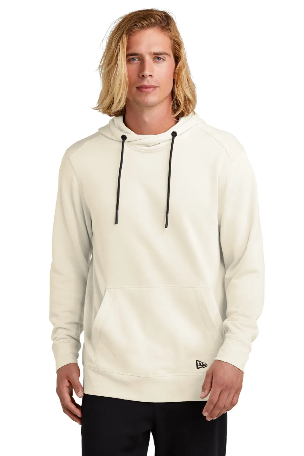New Era Mens Fleece Hooded Sweatshirt Hoodie w/ Pouch Pocket - Soft Beige