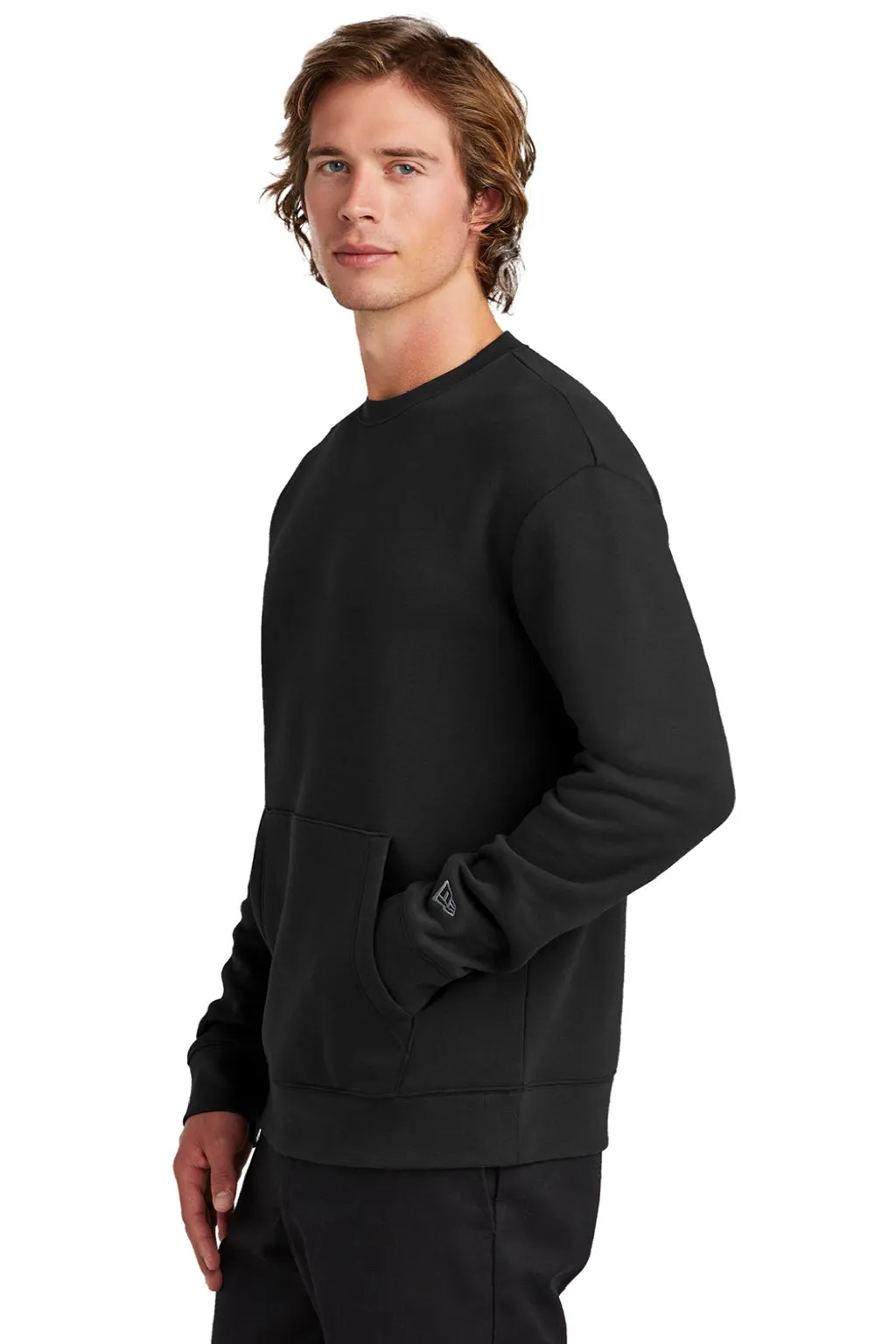 New Era Mens Heritage Fleece Crewneck Sweatshirt w/ Pocket - Black  Buy original Clothing New-Era