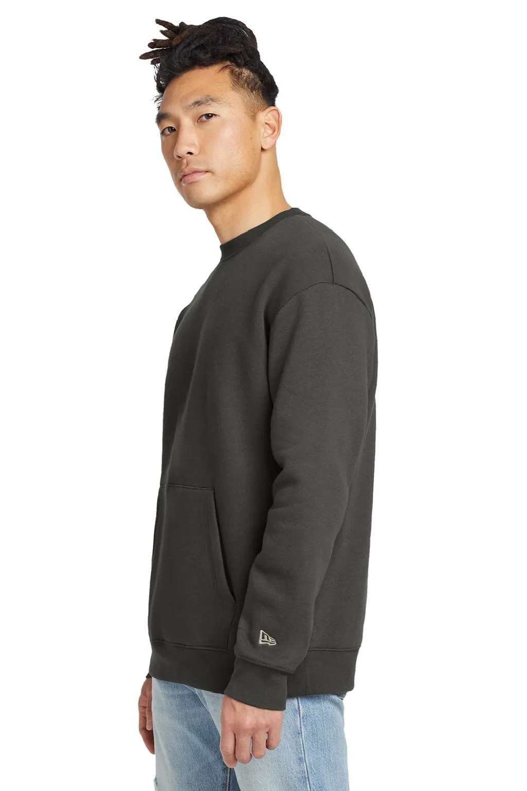 New Era Mens Heritage Fleece Crewneck Sweatshirt w/ Pocket - Graphite Grey  Buy original Clothing New-Era