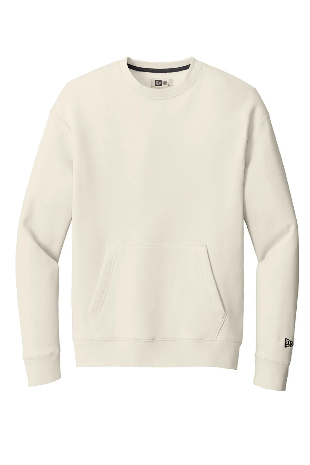 New Era Mens Heritage Fleece Crewneck Sweatshirt w/ Pocket - Soft Beige