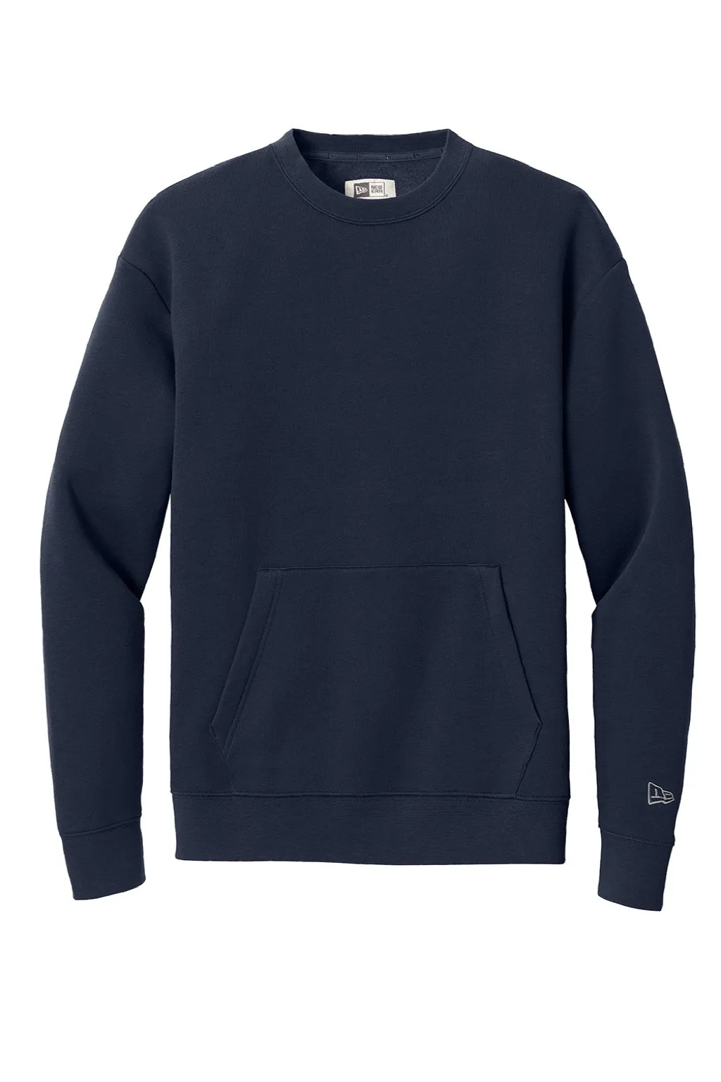 New Era Mens Heritage Fleece Crewneck Sweatshirt w/ Pocket - True Navy Blue
