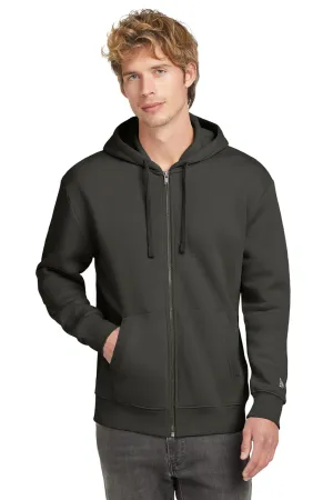 New Era Mens Heritage Fleece Full Zip Hooded Sweatshirt Hoodie w/ Pockets - Graphite Grey  Buy original Clothing New-Era