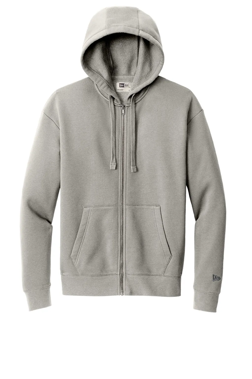 New Era Mens Heritage Fleece Full Zip Hooded Sweatshirt Hoodie w/ Pockets - Rainstorm Grey  Buy original Clothing New-Era