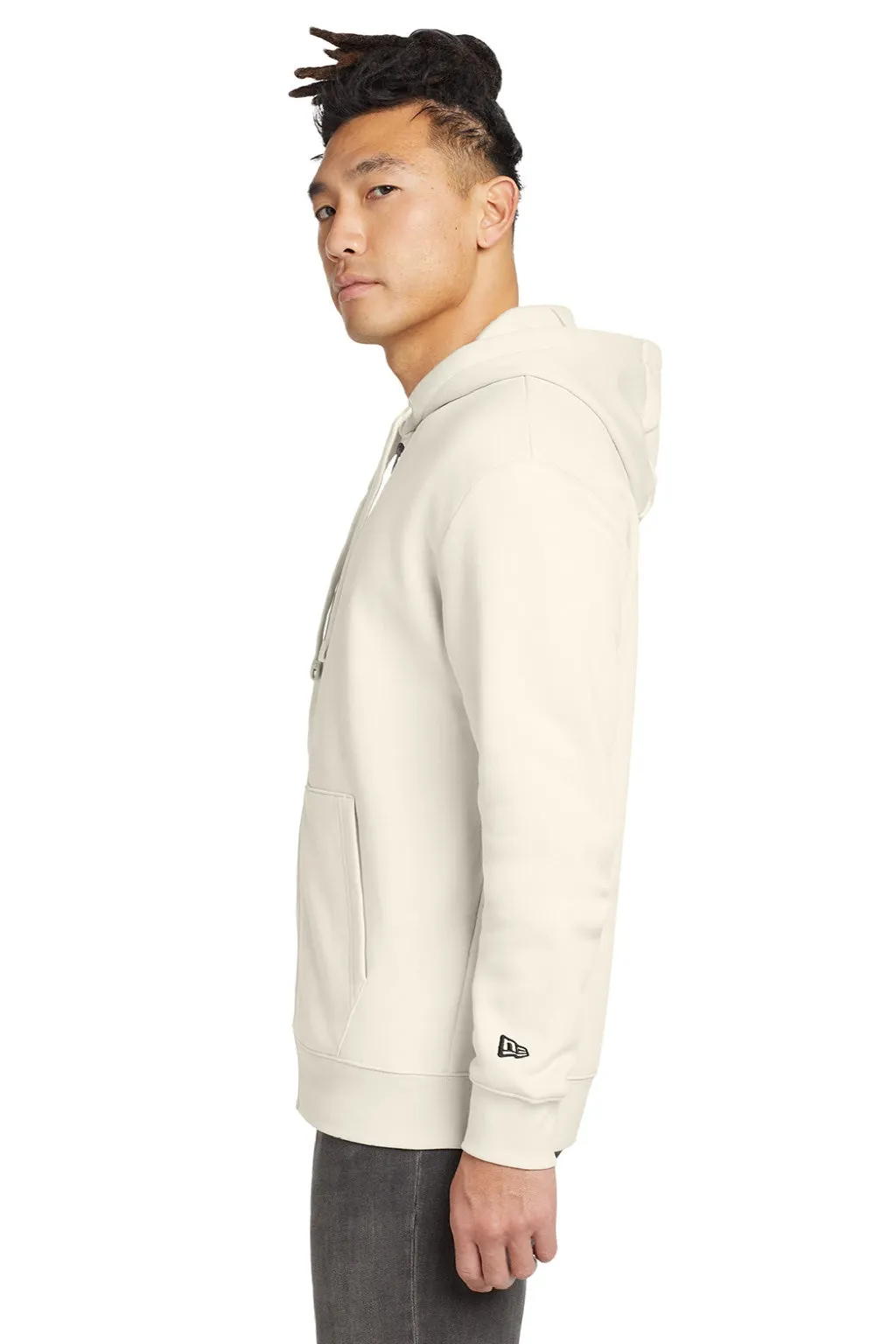 New Era Mens Heritage Fleece Full Zip Hooded Sweatshirt Hoodie w/ Pockets - Soft Beige  Buy original Clothing New-Era