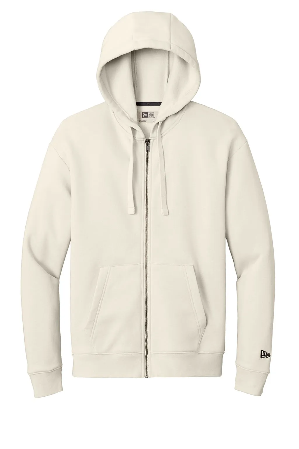 New Era Mens Heritage Fleece Full Zip Hooded Sweatshirt Hoodie w/ Pockets - Soft Beige  Buy original Clothing New-Era