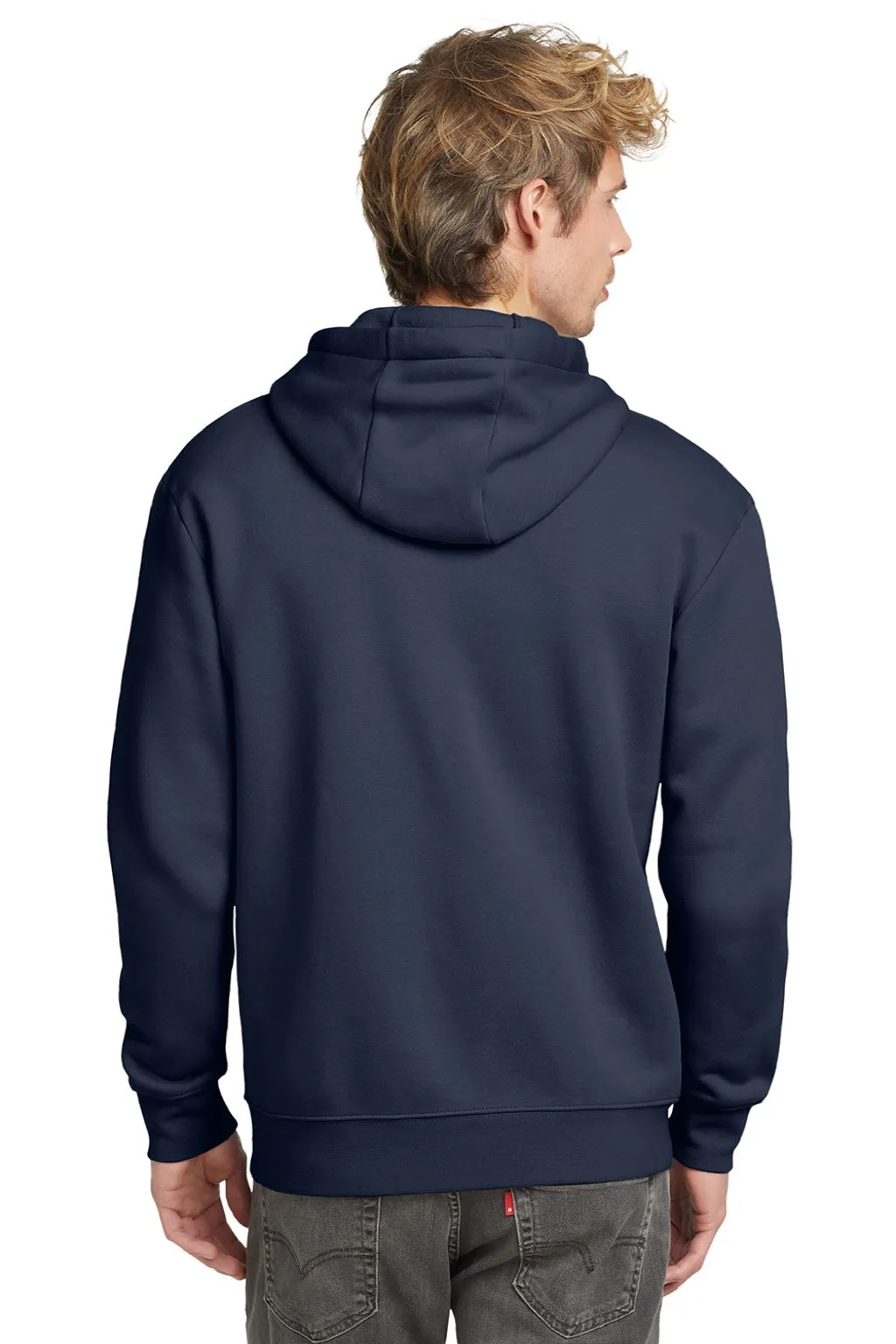 New Era Mens Heritage Fleece Full Zip Hooded Sweatshirt Hoodie w/ Pockets - True Navy Blue  Buy original Clothing New-Era