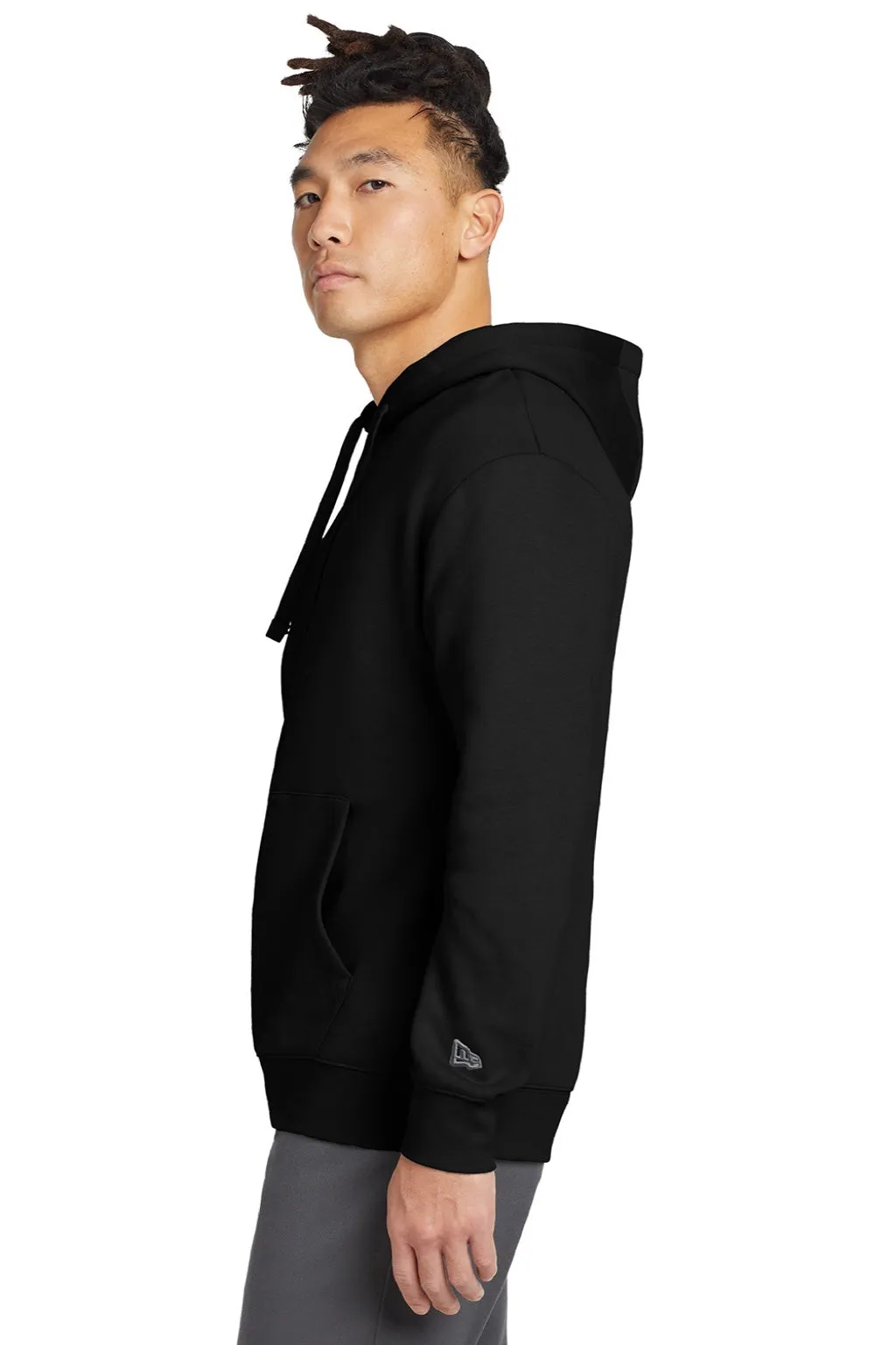 New Era Mens Heritage Fleece Hooded Sweatshirt Hoodie w/ Pouch Pocket - Black  Buy original Clothing New-Era