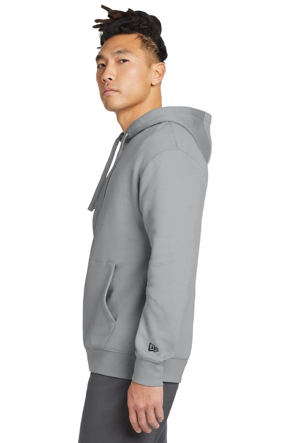 New Era Mens Heritage Fleece Hooded Sweatshirt Hoodie w/ Pouch Pocket - Rainstorm Grey  Buy original Clothing New-Era