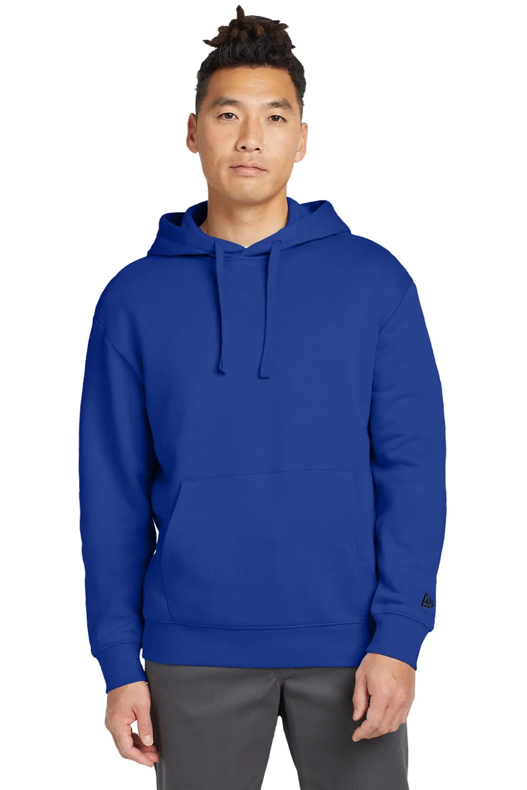 New Era Mens Heritage Fleece Hooded Sweatshirt Hoodie w/ Pouch Pocket - Royal Blue