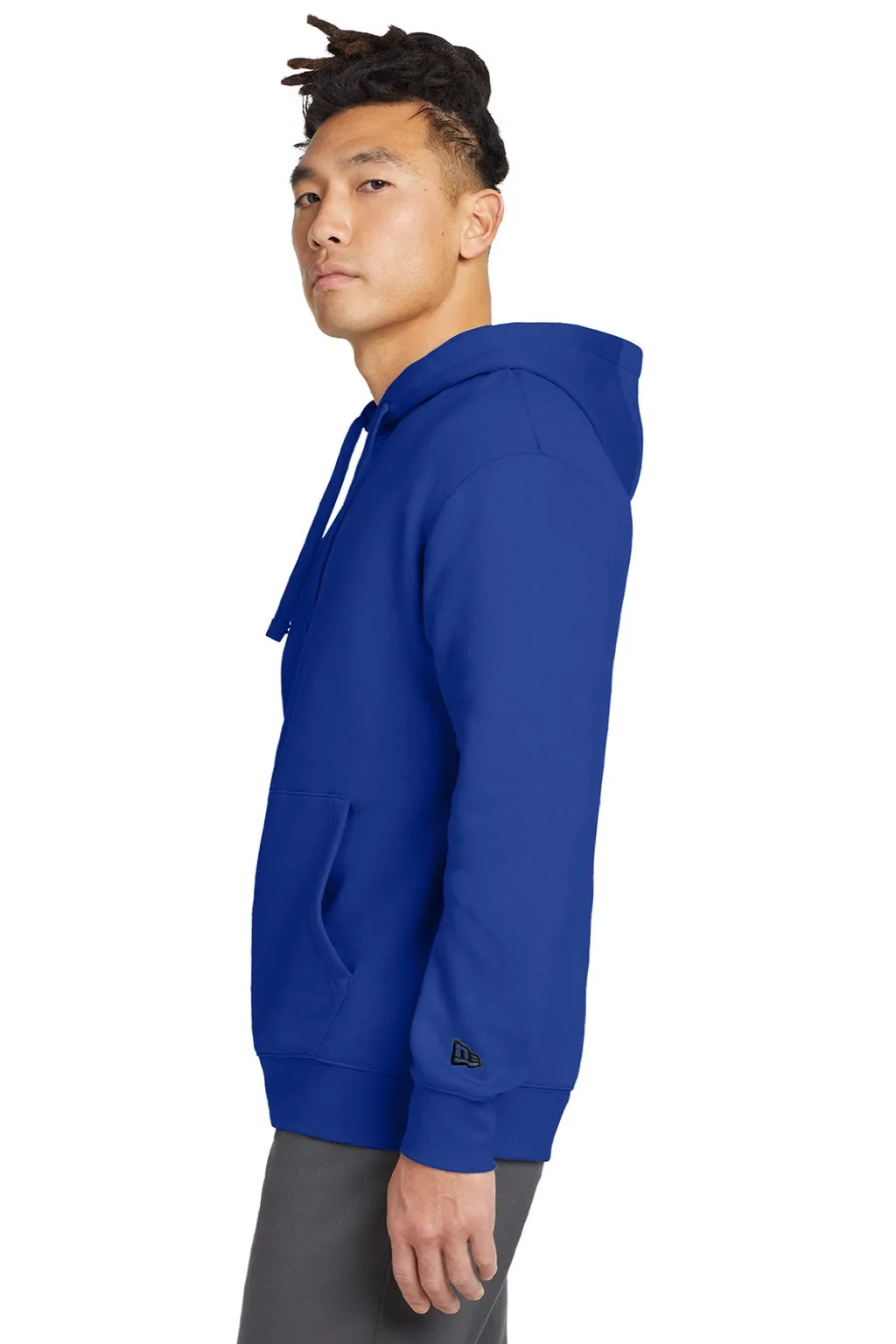 New Era Mens Heritage Fleece Hooded Sweatshirt Hoodie w/ Pouch Pocket - Royal Blue