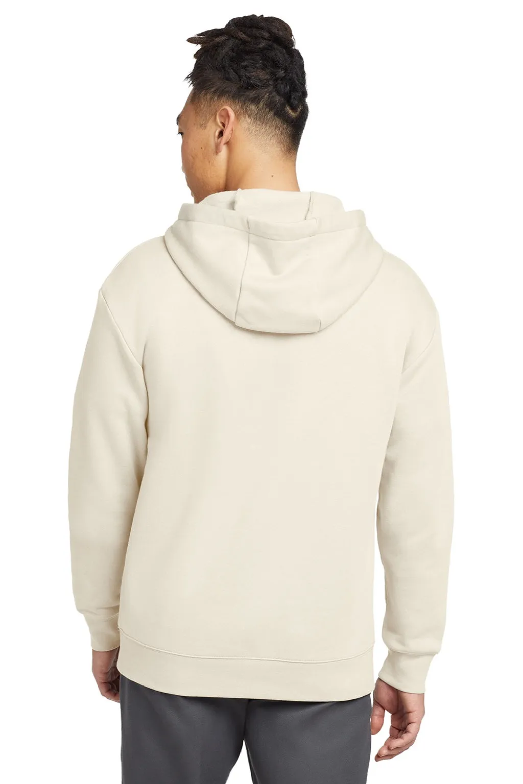 New Era Mens Heritage Fleece Hooded Sweatshirt Hoodie w/ Pouch Pocket - Soft Beige