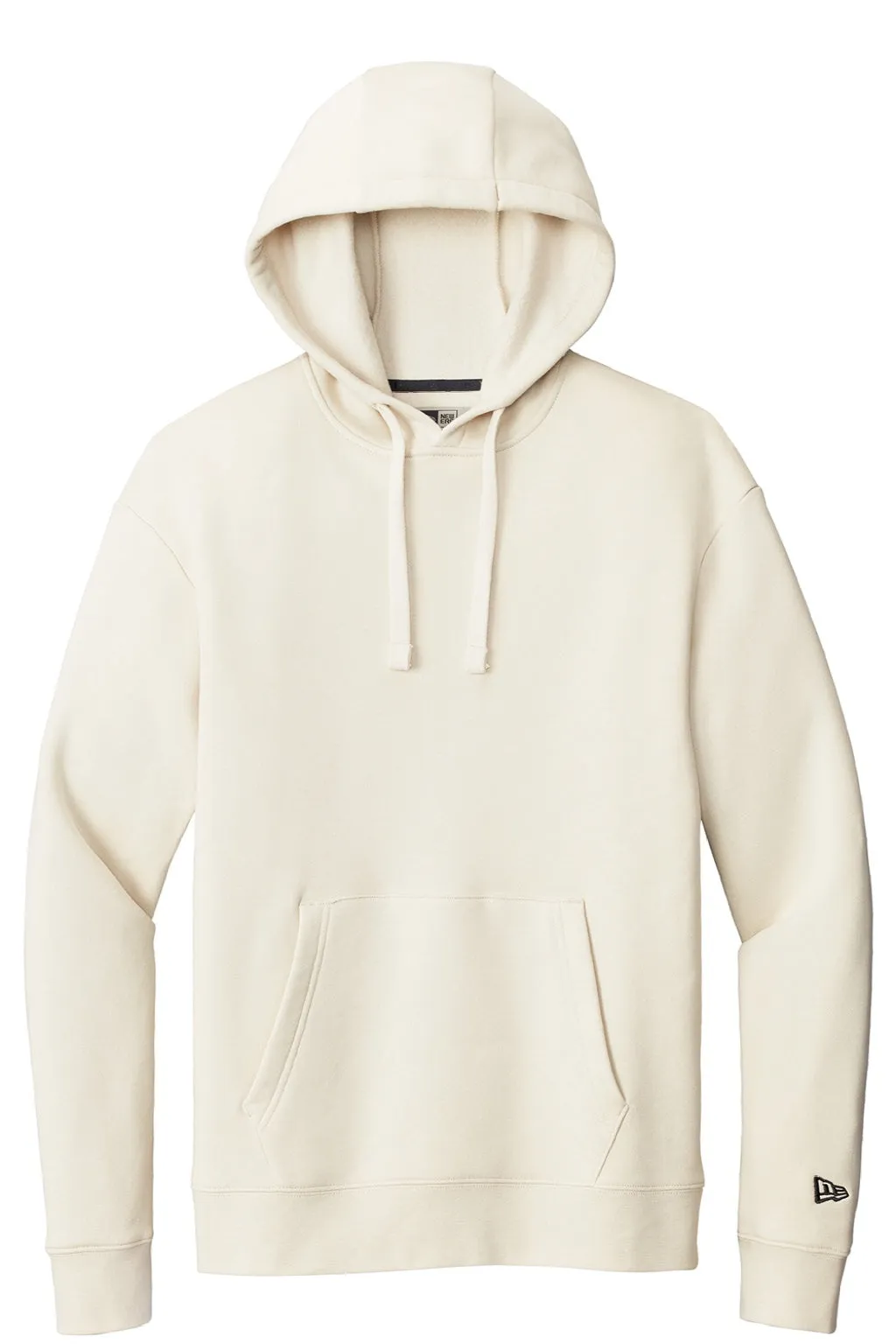 New Era Mens Heritage Fleece Hooded Sweatshirt Hoodie w/ Pouch Pocket - Soft Beige